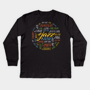 Colorful Jazz Genres Design Kids Long Sleeve T-Shirt